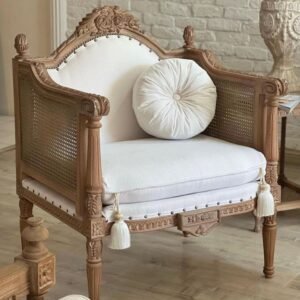 Luxury Carved Wooden Accent Chair