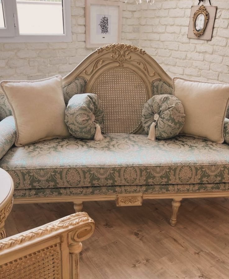 Elegant Carved Wooden Sofa
