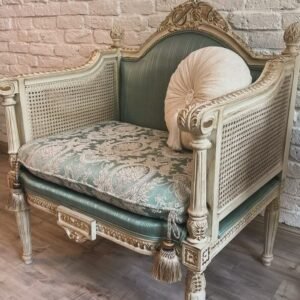 Vintage Carved Wooden Armchair