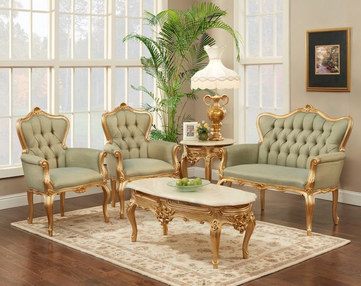 Classic Gold Frame Living Room Set