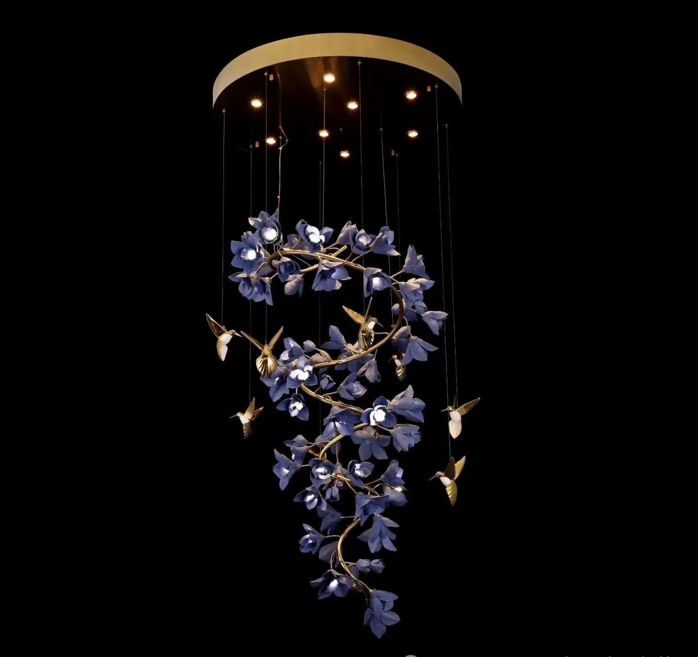 Celeste bloom chandelier 1500mm floral LED chandelier India luxury floral chandelier for large dining area lighting designer bloom chandelier with warm ambient glow modern floral chandelier for living room interiors brushed gold chandelier with decorative flower design large designer chandelier for luxury homes India contemporary floral LED chandelier for dining space elegant chandelier with floral elements for interiors premium chandelier lighting for hospitality spaces India decorative ceiling chandelier with flower design