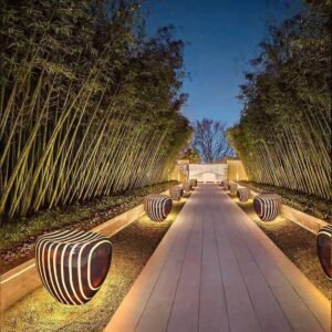 Striata outdoor pathway light modern garden lighting India LED pathway light for garden and walkway India outdoor landscape lighting for villa entrance India modern pathway light with layered design garden pathway lighting warm white LED India outdoor lighting fixture for driveway and walkway decorative pathway light for landscape design India waterproof outdoor LED pathway light for gardens premium outdoor lighting for resorts and villas India contemporary garden light for modern outdoor spaces
