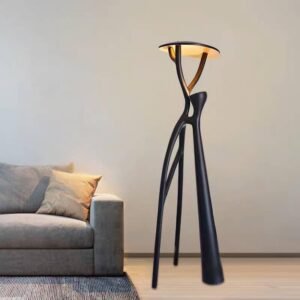 Evara sculpt floor lamp modern designer floor lamp India sculptural floor lamp with indirect ambient lighting modern floor lamp matte black for living room India designer floor lamp with upward lighting glow contemporary floor lamp for lounge and bedroom corner ambient lighting floor lamp for modern interiors luxury floor lamp for hotel lounge and reception decorative floor lamp with sculptural design premium floor standing lamp for minimalist home India indirect lighting floor lamp with warm glow